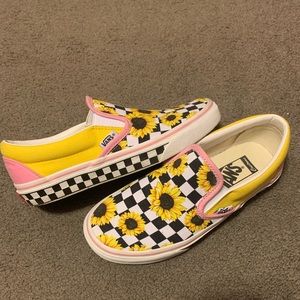 Customized Sunflower and Checkered Vans